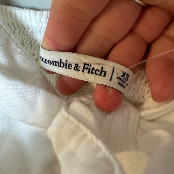 Abercrombie & Fitch button tie front mini dress white S - Picture 5 of 7